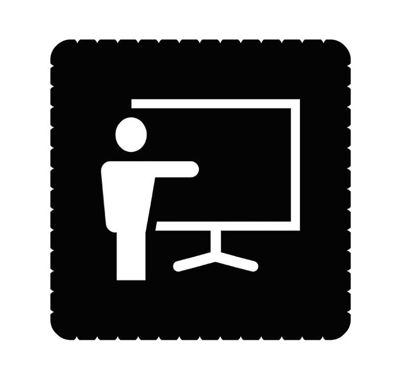 Pictogramm Redner vor Flipchart